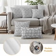 thumbnail image 6 of Gray Leaves Outdoor Waterproof Pillow Covers, Vintage Farmhouse Pastoral Aesthetic Plants Decorative Square Throw Pillowcase Sofa Cushion Sham for Patio/Couch/Chair, 16"x16" 2 Pack, 6 of 8