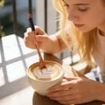 thumbnail image 6 of 1 Pc Retro Handcrafted Wooden Long Coffee Tea Spoon Coffee Stirrers Handmade Natural Wooden Mixing Spoons for Milk Honey Long Handle Teaspoon Coffee Spoon Stir Stick, 7.68x1.1 Inch, B, 6 of 9