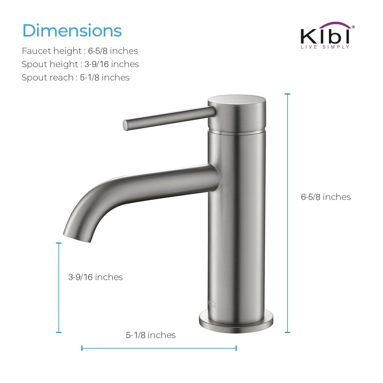 Kibi Circular Single Handle Bathroom Vanity Sink Faucet