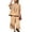 Khaki, variant on ZenCart 2Pcs/Set Women Summer Outfit V-Neck Short Sleeve Tee Shirt Loose Fit Wide Leg Pants Set Solid Color Casual Outfit