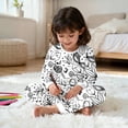 thumbnail image 5 of JAJAHO Boys Girls DIY Doodle Coloring Hand Painted Outfits Carnival Cartoon Print Long Sleeve Top Pants Set For Kids 2-10 Years Home Clothes 2 Piece Cozy Outfit, 5 of 7