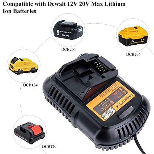 DCB119 Car Vehical Charger Replacement for Dewalt Battery Charger DCB112 DCB101 DCB115 DCB107 Compatible with 12V& 20V/60V MAX Lithium-Ion Batteries DCB206 DCB230 DCB120 DCB126 DCB606 DCB609
