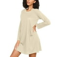 thumbnail image 3 of joogoo Beige Women's Long Sleeve Nightgown Sleepwear L, 3 of 8