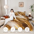 thumbnail image 3 of Homewish Gradient Watercolor Art Twin Comforter Sets,Contemporary Aesthetic Bedding Set,Brown Gold,Light Gray Reversible,2pcs,1 Comforter and 1 Pillowcase, 3 of 7