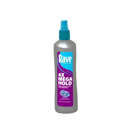 Rave 4X Mega 11 fl.oz. Unscented Spray Bottle Hairspray,Rave 4x Mega Unscented Hairspray holds your style through all types of weather