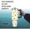 thumbnail image 5 of Sunflower 40 Oz Tumbler with Handle and Straw Sunflower Cup Tumbler Water Bottle, Sunflower Gifts for Women Birthday Mothers Day Sunflower Gifts for Mom Her, Sunflower Gift Stuff Accessories, 5 of 6