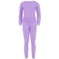 thumbnail image 4 of Lavra Girl’s Cotton Thermal Sets Waffle Knit Long John Pajama Underwear Fleece Lined Insulated Top Pants&nbsp;, 4 of 5