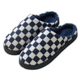 thumbnail image 1 of Pantuflas Fluffy Checke Antideslizantes Cómodas para Hombres Mujeres Rojo, 1 of 9