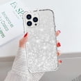 thumbnail image 5 of for iPhone 14 Pro Bling Glitter Case for Women Cute Diamond Rhinestone with Shiny Sparkly Acrylic Sticker Back Plating Metal Bumper Frame Edge Protective Cover Girly Fashion Luxury Case Silver, 5 of 14