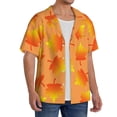 thumbnail image 2 of Honeii Fall Maple Leaves for Men's Short-Sleeved Button-Up Collared Shirt Featuring A Pocket, Perfect for Beach Vacations, And Travel Adventures.-Medium, 2 of 5