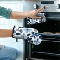 thumbnail image 2 of Blue Pioneer Flower Kitchen Oven Mitt and Pot Holder Sets 2 Pcs for Baking, Cooking and Grilling, Heat Resistant Up To 392 °F, 2 of 7