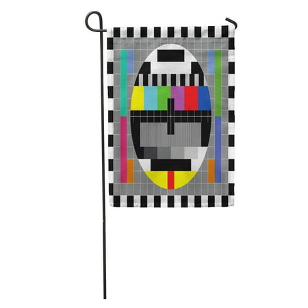 Signal Flag Hook LADDKE Tv Test Rainbow Multi Color Bars and Geometric Signals Technological Retro Hardware from The 1980S Garden Flag Decorative Flag House Banner 12x18 inch ()