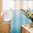 thumbnail image 3 of No Hook Shower Curtain, Navy Blue Ombre Shower Curtains for Bathroom with See Through Top Window, Teal White Gradient Modern Abstract Art Waterproof & Washable Bath Curtain Extra Long 72"x84", 3 of 9