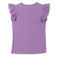 thumbnail image 2 of Toddler Girls Ruffle Sleeve Unicorn Cotton Summer School Top T-Shirt Tee Lilac 2T XS (P318145P), 2 of 4