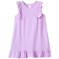 thumbnail image 4 of qolati Girls Nightgown Toddler Nightwear Dress Kids Baby Sleepwear Nightshirt Summer Flutters Sleeve Ruffled A-Line Casual Midi Dresses 2-14 Years, 4 of 8