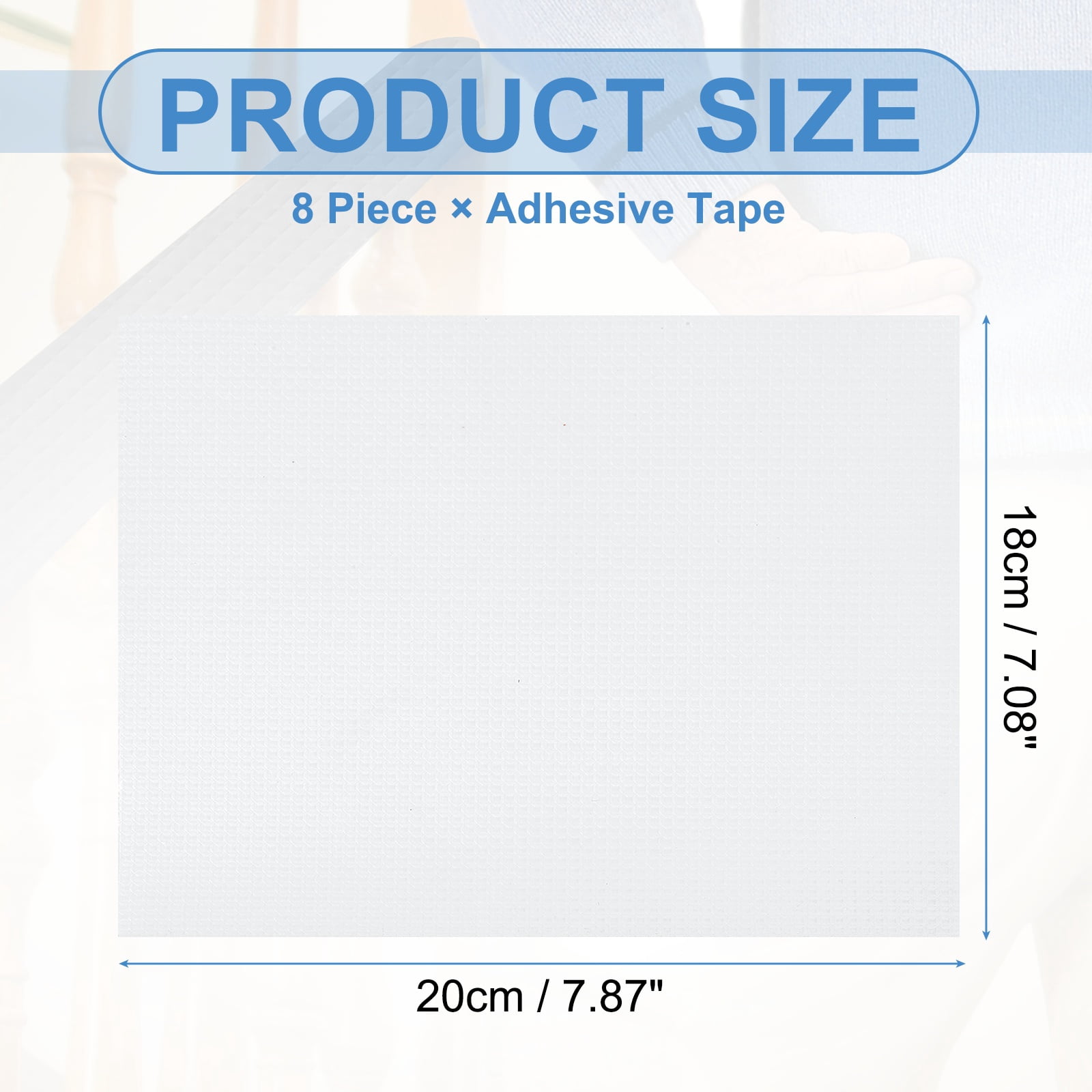 Uxcell 7.1 x 7.9 Inch Non-Slip Grip Tape, Non-Abrasive Traction Tape - 8pcs (Clear)