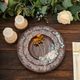 thumbnail image 5 of Efavormart 25 Pack Brown Rustic Wood Print 8" Paper Dessert Plates With Floral Lace Rim, Round Disposable Salad Appetizer Plates, 5 of 11
