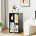 thumbnail image 2 of VECELO 3 Cubes Bookcase Set of 2, Modern 2-Tier Storage Organizer Wood Bookshelf for Home Office Study Living Room, Black, 2 of 6