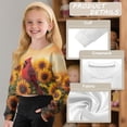 thumbnail image 2 of Xoenoiee Cardinal Sunflower Print Girls Sweatshirt Long Sleeve Crew Neck Top Kids Tees Casual Soft Crop Pullover T-Shirts, 7-8 Years, 2 of 7