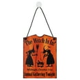 thumbnail image 2 of Herrnalise Halloween Pumpkin Witch Ghost Door Sign Hanging Sign in The Wooden Round Wall Sign Halloween Front Door Sign Halloween Door Decorations for Home Outdoor Indoor Decor, 2 of 8