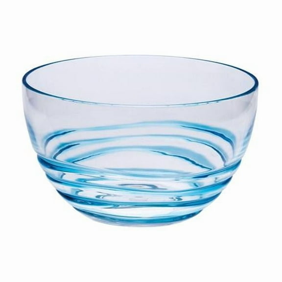 Swirl Acrylic Service for Four Bowl Set, Clear & Blue - 4 Piece