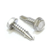 #10 x 3/4" Stainless Hex Washer Head Self Drilling Screws, (100pc) 410 Stainless Steel Self Tapping Choose Size and Qty