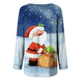 thumbnail image 5 of Pntutb Mujeres Mangas Largas Camisas Casuales Impresión de Navidad Cuello Redondo Pullover Túnica tops Pntutb Pntutb-504, 5 of 5