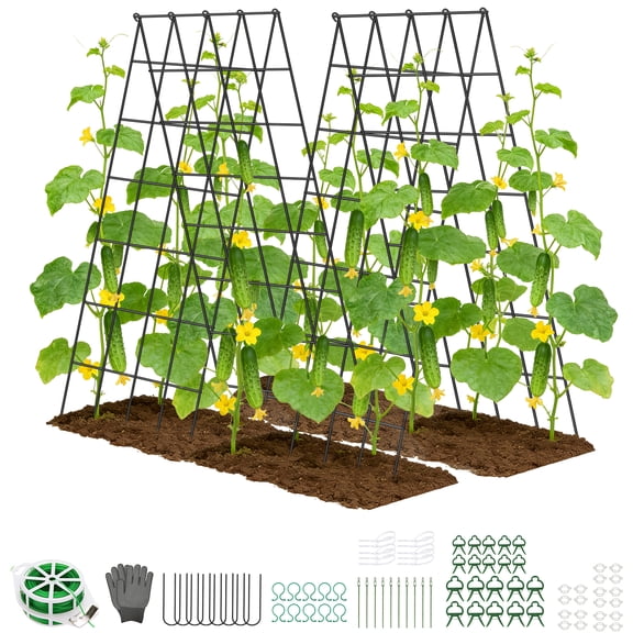 ROMUCHE 2 Pack Trellis 39” A-Frame Cucumber Folding Garden Trellis for Climbing Plants Outdoor