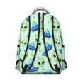 thumbnail image 3 of Alien UFO Pale Green Pattern Backpack for School, Cute School Bag with Adjustable Shoulder Straps and Padded Back, 15.3"x11"x7.1", 3 of 5