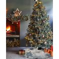 thumbnail image 3 of Spring Floral Christmas Tree Skirt 36 Inches Large Christmas Skirt Tree, Teal Flower Botanical Farmhouse Country Tree Skirt Christmas Decorations for Fireplace Party Holidays Indoor Outdoor, 3 of 7