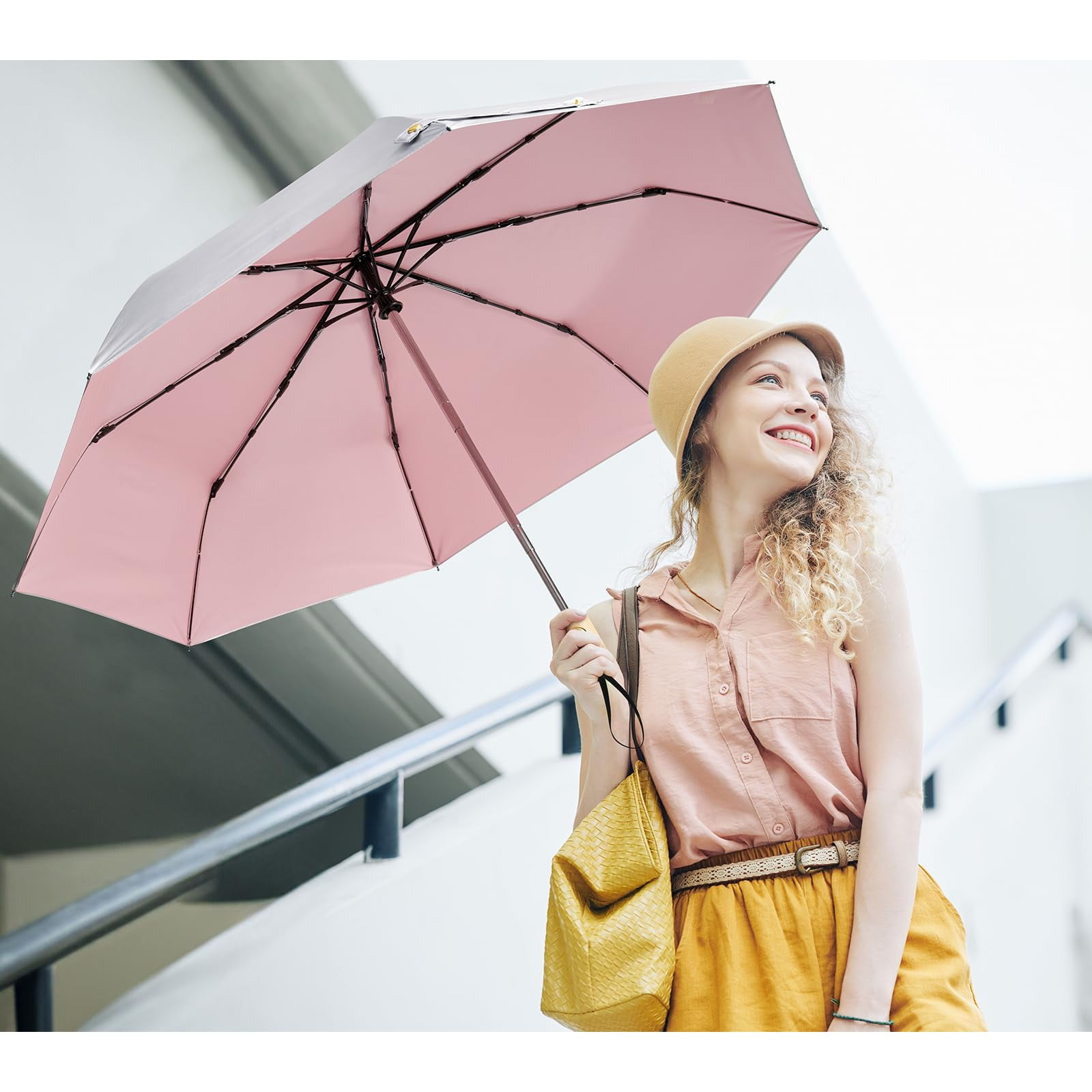 G4Free UPF 50+ UV Protection Travel Sun Umbrella Compact 42 Inch Small UV Blocking SPF Umbrella Auto Open Close