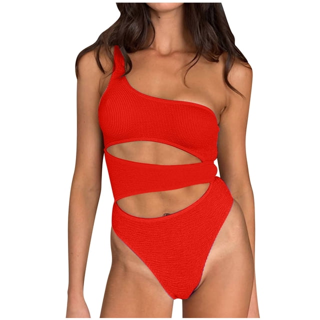 Conjunto de traje de baño de bikini ahuecado todo en uno cómodo sin espalda de color sólido para mujer con estilo OAVQHLG3B Store lin121212
