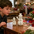thumbnail image 4 of (6/7) Inch Tall Christmas Snowman Decorations–Resin Tabletop Snowman Figurines for Fireplace,Christmas Party,Home Decor–Festive Winter Centerpiece for Christmas Eve&Holiday Atmosphere,2pc, 4 of 5
