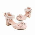 thumbnail image 2 of SACFOF Women Kawaii Mid Block Heel Mary Jane Rockabilly Pumps with Bow Platform Chunky Heel Cute Sweet Shoes, 2 of 6
