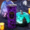 thumbnail image 2 of Halloween Tumbler 20 oz Travel Holiday Coffee Mug Purple Witch Skinny Tumblers with Lid and Straw Stainless Steel Insulated Coffee Cups Halloween Gifts for Women Girls, 2 of 6
