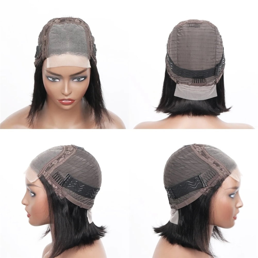 Straight Hair 4x4 Lace Closure Bob Wig Remy Brazilian Human Hair Wigs Transparent Lace