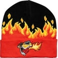 thumbnail image 5 of Chester Side Flame men's Black & Red Beanie, 5 of 7