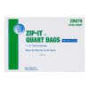 Royal Double Zipper Quart Bags, 7" x 8", Package of 500