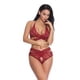 thumbnail image 2 of Conjunto de ropa interior de malla de encaje para mujer, lencería sexy, ropa de dormir, rojo vino, XL tholdsy XX000073-16, 2 of 7