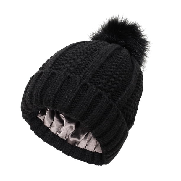 Gorro de Invierno Minnieouse con Forro de Satén Negro