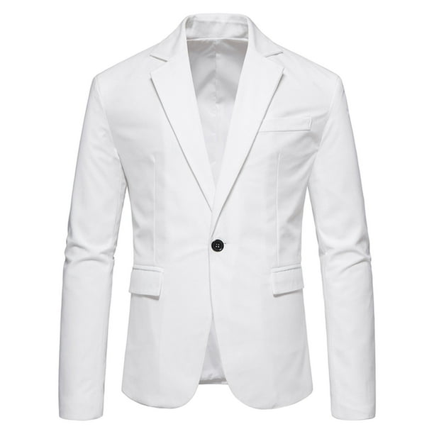 Abcnature Men's Suit Jackets Men Casual Solid One Button Blazer Turn