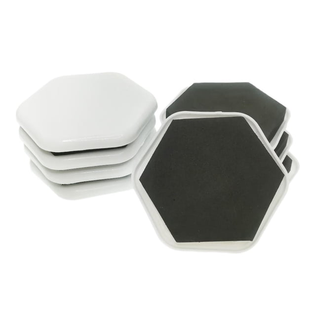 Deslizadores para muebles 8 piezas Muebles de plástico Deslizantes Alfombrillas Mueble , Hexagonal 7.5cm Hexagonal blanco 7.5cm Magideal Deslizadores para muebles