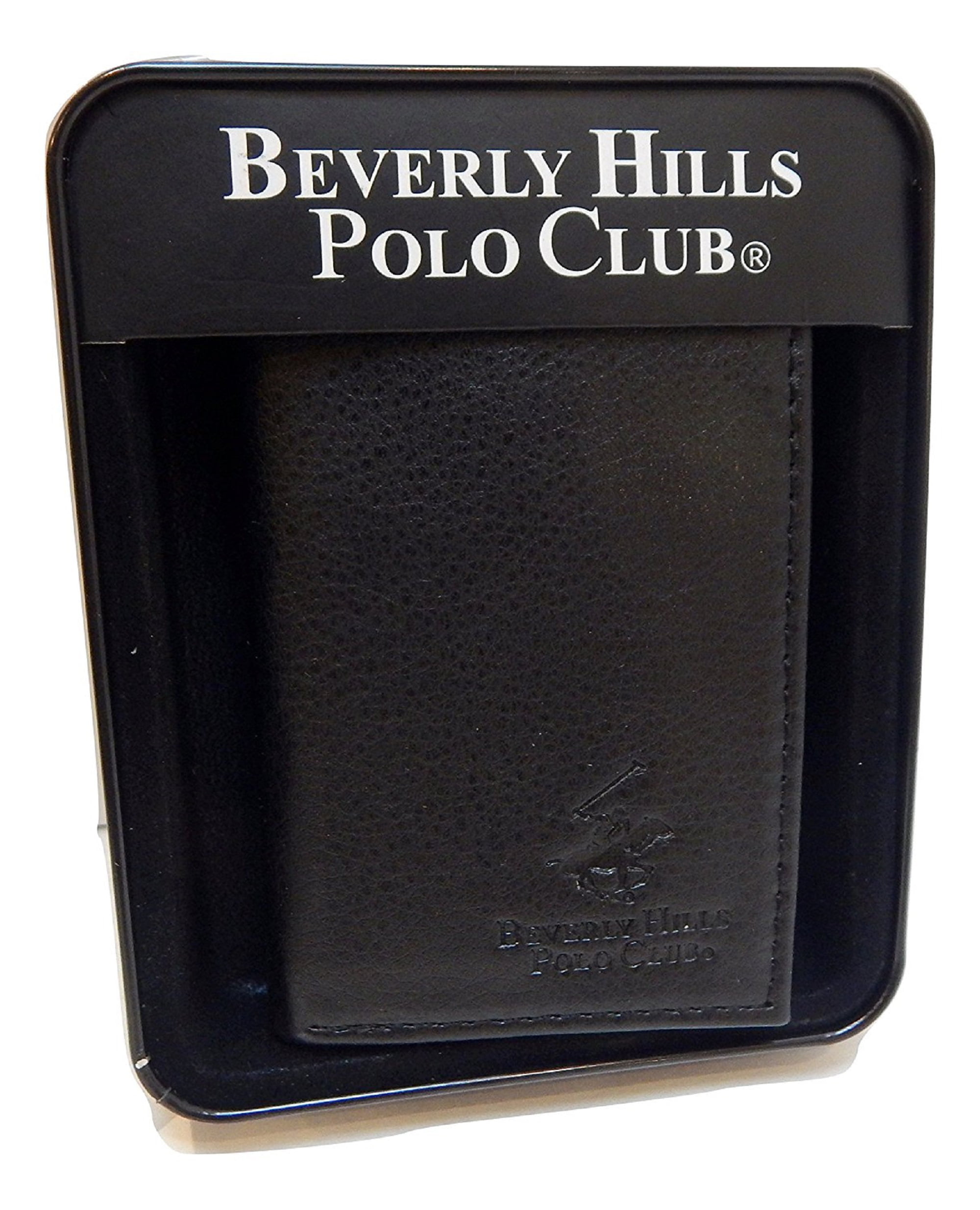 Polo Black Or Blue Real Leather Bifold Card Holder and Wallet 