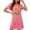 Pink, variant on Blmnix Mumu Women's Nightgowns Loungewear Green Short Sleeve Crew Neck Sleep Dress
