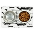 thumbnail image 1 of Whale Pet Mat for Food and Water, Hand Drawn Striped Blur Swimming Schoal of Huge Whales Work of Art, Non-Slip Rubber Mat for Dogs and Cats, 18" X 12", by Ambesonne, 1 of 2