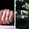 thumbnail image 3 of Rosec Jewels Lab Created Diamond Bridal Ring Set - 2 Carat Engagement Ring Oval - EF-VS Quality, 925 Sterling Silver, US 4.00, 3 of 9