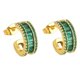 thumbnail image 1 of Pendientes de circonita cúbica con arcoíris Flash, delicados pendientes chapados en cobre y dorados, color verde, 1 of 5