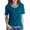 Blue, variant on UJNDER Women's Short Sleeve V Neck Solid Color Warm Top for Casual Everyday Comfort and Lightweight Wear White XL