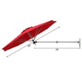 thumbnail image 2 of Gymax 8FT Patio Mural en Porte-à-Faux Parapluie Parsol W / Réglable Pole Bourgogne, 2 of 9