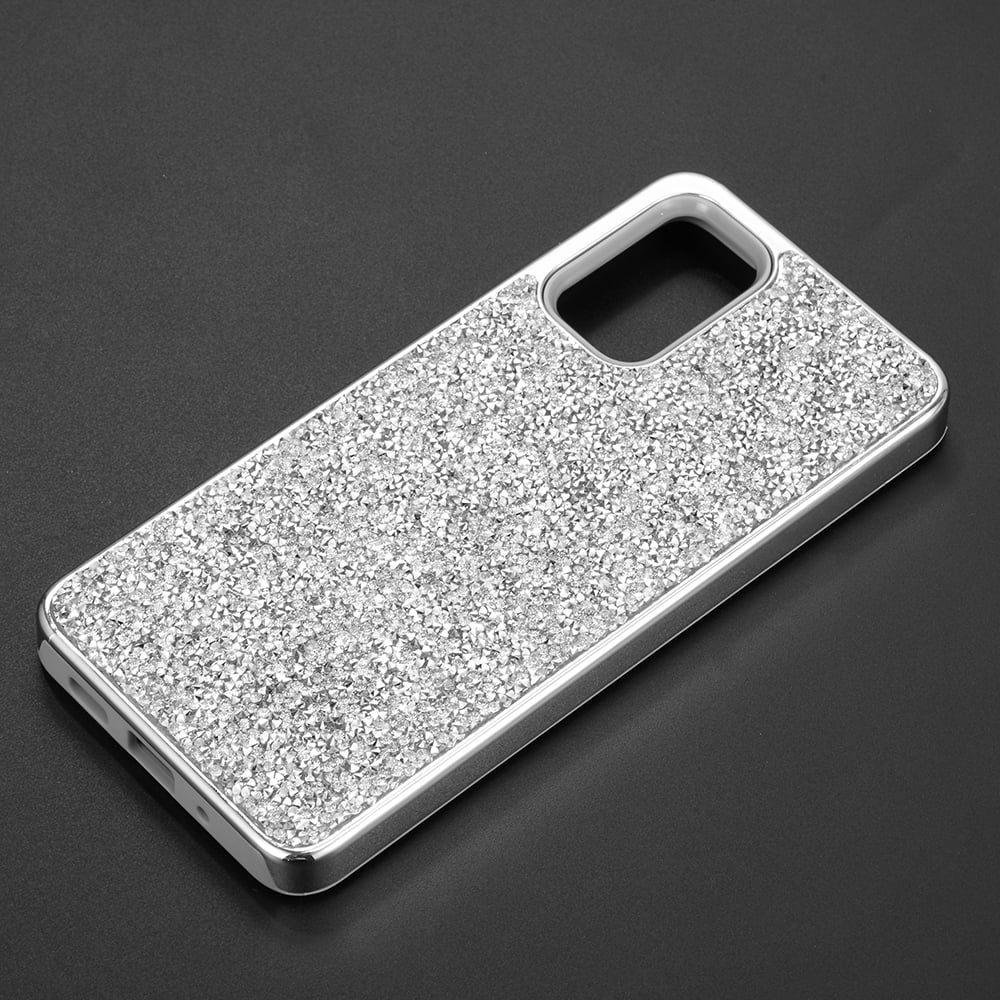 SAMSUNG GALAXY S20(6.2) DIAMOND PLATINUM COLLECTION HYBRID BUMPER CASE WITH ELECTROPLATED FRAME - SILVER